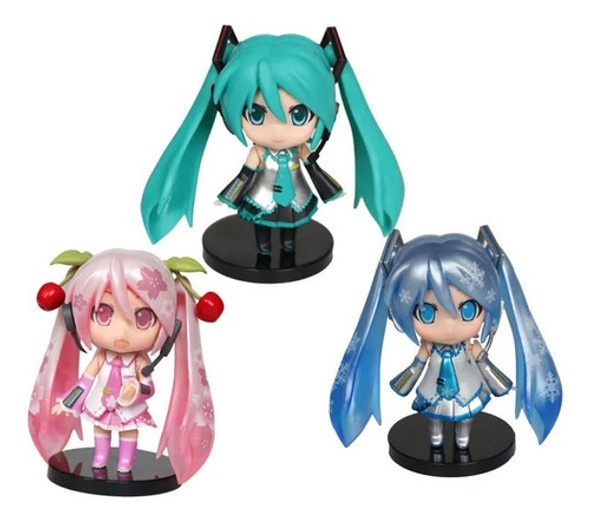 Figura Miku Hatsune Anime Hermosa Volcaloid 10 Cm Chibi 0