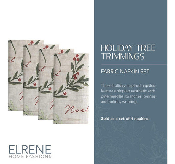 Elrene Home Fashions Servilletas De Tela Para Adornos De Árb 1