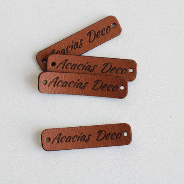 Etiquetas Eco Cuero Personalizadas Orificios X 50u (4x1 Cm) 1