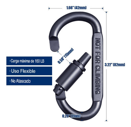 Mosquetón Aluminio Con Seguro A Rosca 1