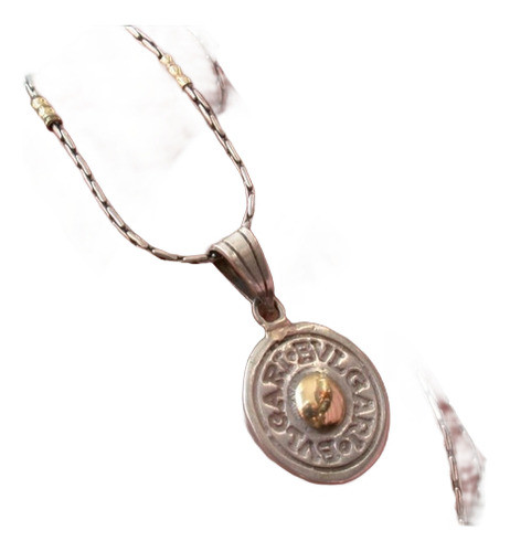 Luli Cadena Y Colgante Plata 925 Y Oro Medalla Garantia 0