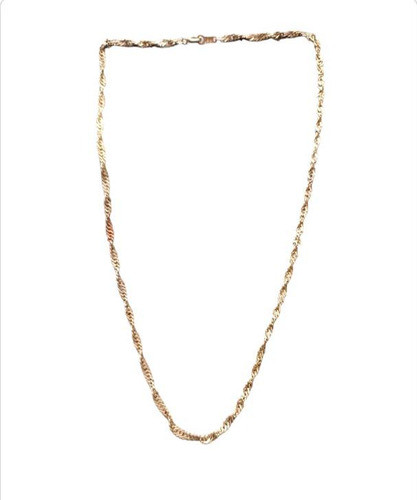 Cadena Dorada Claro Metal Bijouterie Eslabones Torzados 0