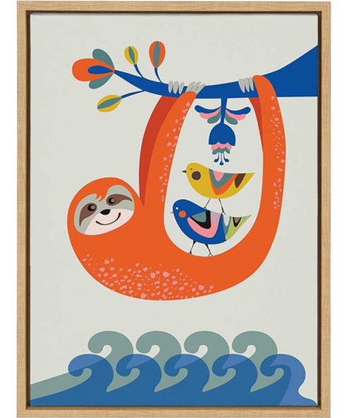 Kate Y Laurel Sylvie Little Sloth Framed Canvas Wall Art Por 0 Kate Y Laurel Sylvie Little Sloth Framed Canvas Wall Art Por 0