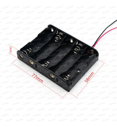 3 Portapilas Para 5 Pilas Aa Doble A Con Cable 1