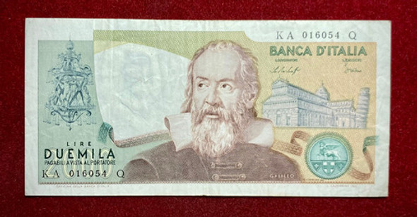 Billete 2000 Liras Italia 1976 Galileo Pick 103 B 0 Billete 2000 Liras Italia 1976 Galileo Pick 103 B 0