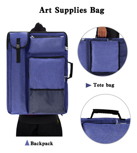 Mochila Para Artistica 60x45cm Impermeable Azul 1