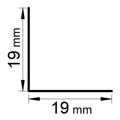 Perfil De Aluminio Angulo 19x19  Mm Blanco - 2 Metros 1