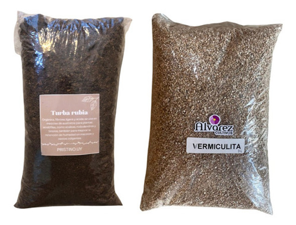 Pack Jardinería 3 L Vermiculita + 300 G Turba Rubia 0
