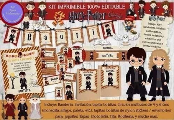Kit Imprimible Harry Potter Cumpleaños Fiesta Candy Bar 0 Kit Imprimible Harry Potter Cumpleaños Fiesta Candy Bar 0