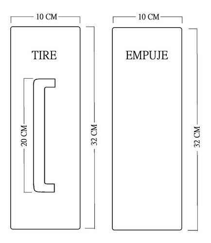 Juego Placa Manija Agarradera Tire Empuje Inoxidable Puerta 1