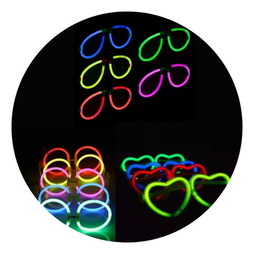 Combo Anteojos Luminosos X 20 Surtidos Neon Lentes Fluo 0