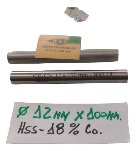 Bits Redondo Herramienta Torno Hss Co 18% Diametro 12x 100mm 0