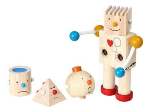 Juguete Robot Didáctico Madera Para Armar Estimul/motr.fina 0