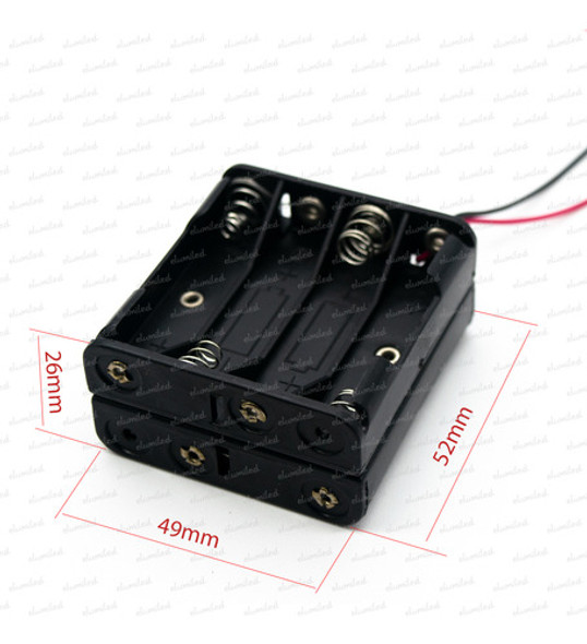 4 Portapilas Para 8 Pilas Aaa Tiple A (4x2) Con Cable 1