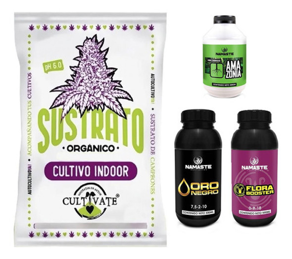 Sustrato Indoor 80lt Amazonia Oro Negro Flora Booster 500ml 0