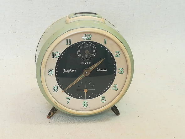 Vintage German Alarm Clock Junghans Bivox Silentic (Used)