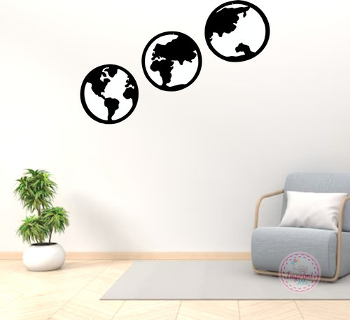 Kit Mapamundi Cuadro Vector Corte Laser Cnc Madera Vinil C33 1