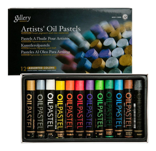 Set Oleos Pastel Mungyo Artist 12 Crayones Color Metalizados 0