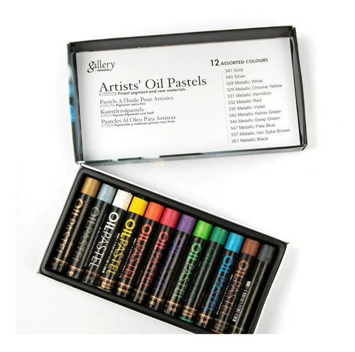 Set Oleos Pastel Mungyo Artist 12 Crayones Color Metalizados 1