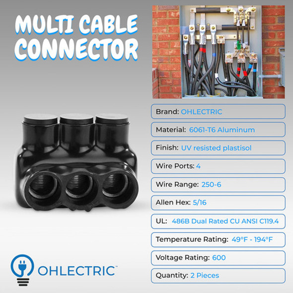 Ohlectric Conectores De Cable Mltiple Con 3 Puertos De Cable 1 Ohlectric Conectores De Cable Mltiple Con 3 Puertos De Cable 1