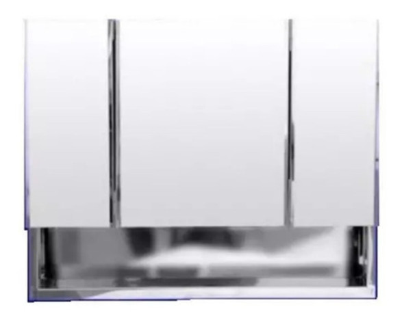 Botiquín Baño Acero Inox 3 Cuerpos 68x50x10cm 5100 Espejo 0