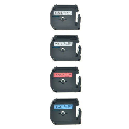 4pk Mk121 Mk521 Etiqueta Cinta Negro Sobre Rojo Verde Claro 0