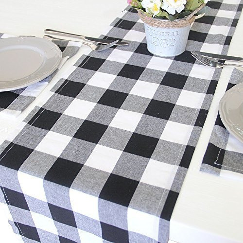 Arksu Plaid Camino De Mesa Poliester-algodon Mezcla Para M 1