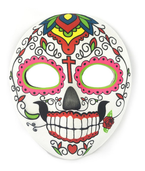 Mascara Dia De Los Muertos Halloween Cotillon Terror 1