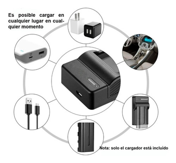 Cargador Bateria A 220v P/ Sony Np-f550 F530 F750 F730 F950 1