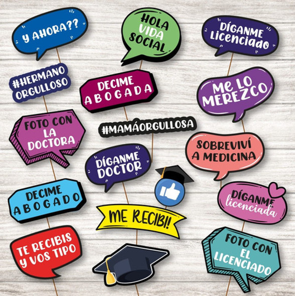 Kit Imprimible Graduacion Carteles Graciosos Props Me Recibi 1 Kit Imprimible Graduacion Carteles Graciosos Props Me Recibi 1