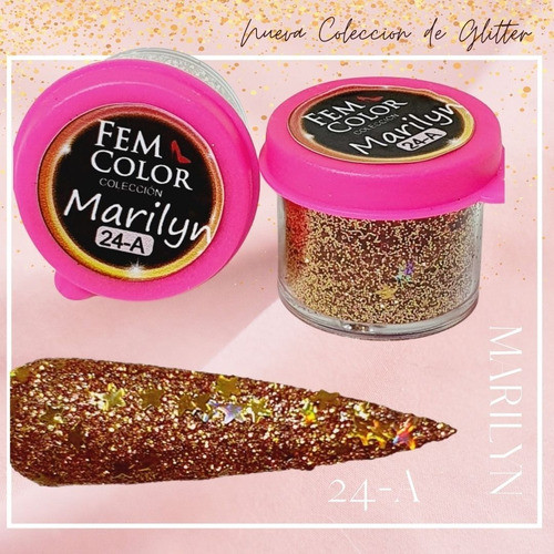 Gibre Glitter Decoracion Uña Nail Mix Goldstar 24-a Femcolor 1