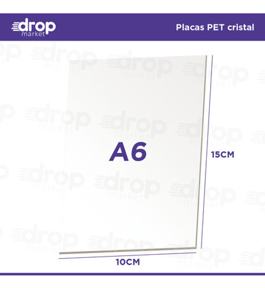 Placa A6 Pet Simil Acrílico Transparente 10x15 2mm 1