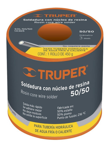 Soldadura Estaño S/pasta Tubería Hidráulica Plomería Truper 1 Soldadura Estaño S/pasta Tubería Hidráulica Plomería Truper 1