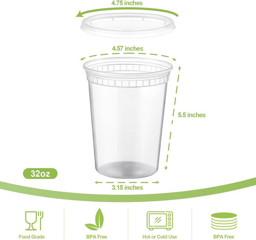 Contenedores Airtight Para Comida 20 Sets 946ml Con Tapas 1