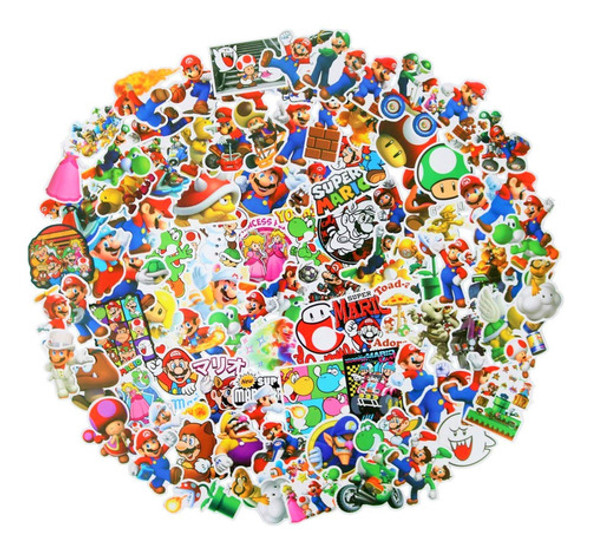 112 Calcomanas De Mercanca Super Mario, Calcomanas De Vinilo 0