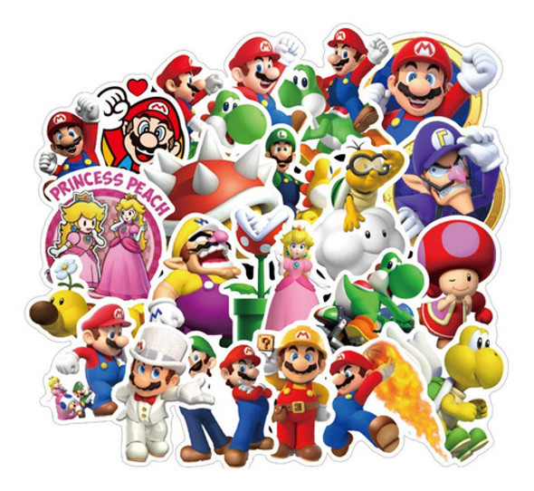 112 Calcomanas De Mercanca Super Mario, Calcomanas De Vinilo 1