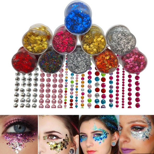 Set 20 Glitter Gel Party Box Bar Kit Strass Autoadhesivo 0