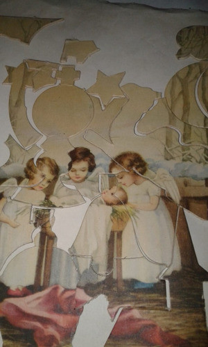 Antiguo Juego Rompecabeza Puzzle Religioso Comunion Angeles 0
