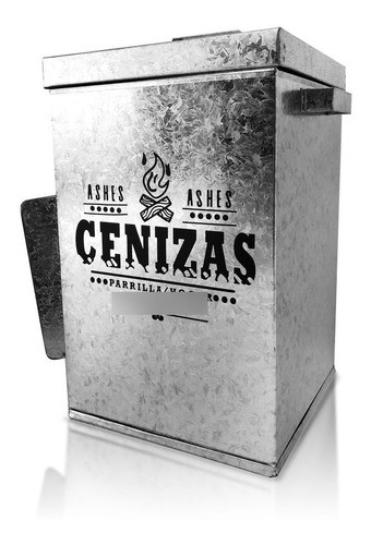 Tacho Para Cenizas Salamandra Parrilla En Zinc Galvanizado 0
