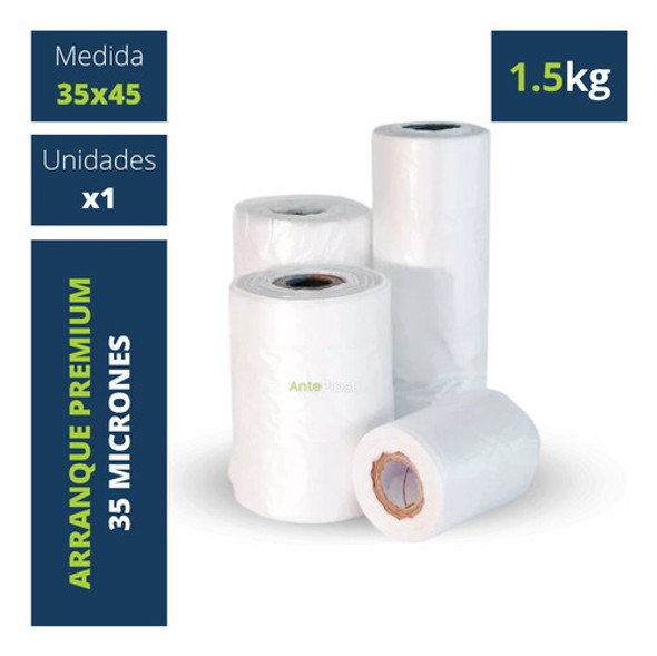 1 Rollo Bolsa Arranque 35x45 Apto Frezzer 1,5kg Premium 1