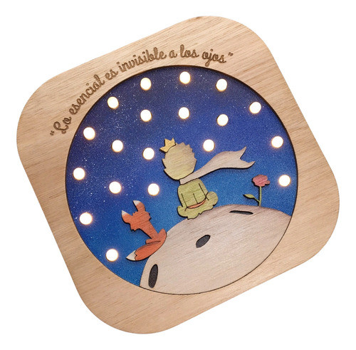 Lámpara Veladora Infantil Principito Madera 0
