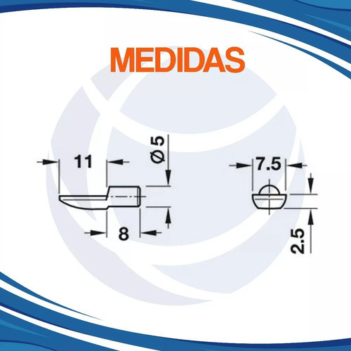 Soporte Estante Acero Niquelado Mueble X100 U Cima M 1