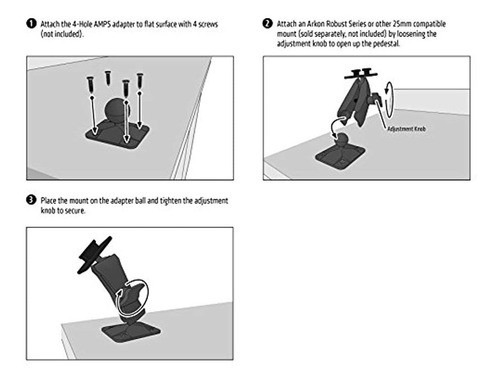 Adaptador De Bola De Caucho De Arkon De 4 Orificios A 25 Mm 1