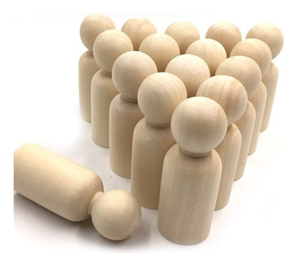 Muñecos De Madera Kit X 4 Peg Dolls Hombre Y Mujer 1