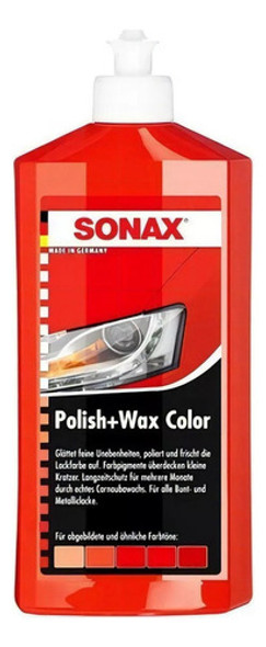 Sonax | Polish + Wax Color | Pulidor + Cera Carnauba | Rojo 0