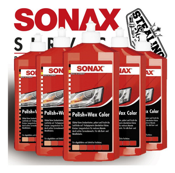 Sonax | Polish + Wax Color | Pulidor + Cera Carnauba | Rojo 1