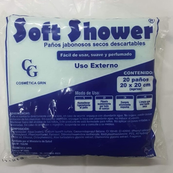 Paños Jabonosos  Soft Shower X 20 Unidades Perfumado 1 Paños Jabonosos  Soft Shower X 20 Unidades Perfumado 1