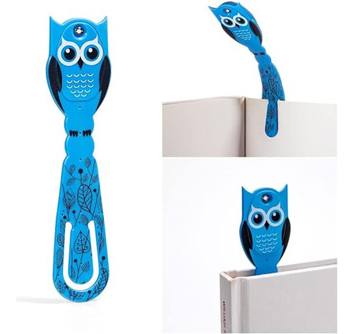 Luz Led De Lectura -marcador De Libros A Pilas Buho Azul 0