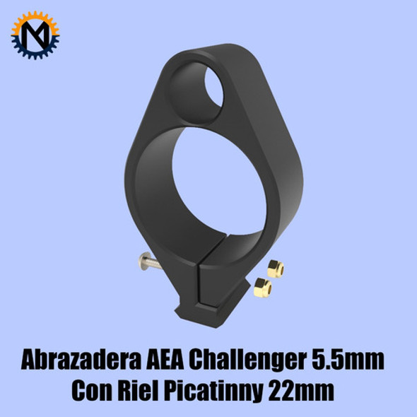 Abrazadera De Cañón Rifle Pcp Aea Challenger 5,5mm P/bípode 1 Abrazadera De Cañón Rifle Pcp Aea Challenger 5,5mm P/bípode 1