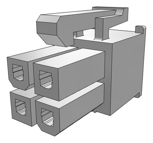 Conector Housing Hembra Cable .165 Molex Mx39  4 Vias X20 0